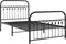vidaXL - Bedframe - met - hoofd- - en - voeteneinde - metaal - zwart - 100x190 - cm