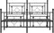 vidaXL - Bedframe - met - hoofd- - en - voeteneinde - metaal - zwart - 135x190 - cm