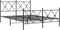 vidaXL - Bedframe - met - hoofd- - en - voeteneinde - metaal - zwart - 137x190 - cm