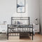 vidaXL - Bedframe - met - hoofd- - en - voeteneinde - metaal - zwart - 100x200 - cm