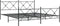 vidaXL - Bedframe - met - hoofd- - en - voeteneinde - metaal - zwart - 183x213 - cm