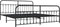 vidaXL - Bedframe - met - hoofd- - en - voeteneinde - metaal - zwart - 193x203 - cm