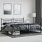vidaXL - Bedframe - met - hoofd- - en - voeteneinde - metaal - zwart - 200x200 - cm