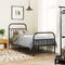 vidaXL - Bedframe - met - hoofd- - en - voeteneinde - metaal - zwart - 75x190 - cm