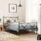 vidaXL - Bedframe - met - hoofd- - en - voeteneinde - metaal - zwart - 107x203 - cm