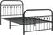 vidaXL - Bedframe - met - hoofd- - en - voeteneinde - metaal - zwart - 100x200 - cm