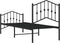 vidaXL - Bedframe - met - hoofd- - en - voeteneinde metaal - zwart - 75x190 - cm