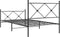 vidaXL - Bedframe - met - hoofd- - en - voeteneinde - metaal - zwart - 100x190 - cm