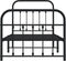 vidaXL - Bedframe - met - hoofd- - en - voeteneinde - metaal - zwart - 90x190 - cm
