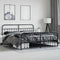 vidaXL - Bedframe - met - hoofd- - en - voeteneinde - metaal - zwart - 200x200 - cm