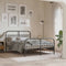vidaXL - Bedframe - met - hoofd- - en - voeteneinde - metaal - zwart - 140x190 - cm
