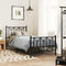 vidaXL - Bedframe - met - hoofd- - en - voeteneinde - metaal - zwart - 90x190 - cm