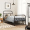 vidaXL - Bedframe - met - hoofd- - en - voeteneinde - metaal - zwart - 90x200 - cm