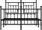 vidaXL - Bedframe - met - hoofd- - en - voeteneinde - metaal - zwart - 120x190 - cm