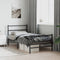 vidaXL - Bedframe - met - hoofd- - en - voeteneinde metaal - zwart - 100x200 - cm