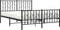 vidaXL - Bedframe - met - hoofd- - en - voeteneinde - metaal - zwart - 135x190 - cm