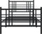 vidaXL - Bedframe - met - hoofd- - en - voeteneinde - metaal - zwart - 100x190 - cm