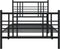 vidaXL - Bedframe - met - hoofd- - en - voeteneinde - metaal - zwart - 90x190 - cm
