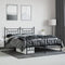 vidaXL - Bedframe - met - hoofd- - en - voeteneinde - metaal - zwart - 183x213 - cm