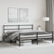vidaXL - Bedframe - met - hoofd- - en - voeteneinde metaal - zwart - 183x213 - cm