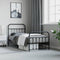 vidaXL - Bedframe - met - hoofd- - en - voeteneinde - metaal - zwart - 90x190 - cm