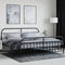 vidaXL - Bedframe - met - hoofd- - en - voeteneinde - metaal - zwart - 193x203 - cm