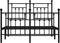 vidaXL - Bedframe - met - hoofd- - en - voeteneinde - metaal - zwart - 120x200 - cm