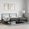 vidaXL - Bedframe - met - hoofd- - en - voeteneinde - metaal - zwart - 183x213 - cm