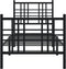 vidaXL - Bedframe - met - hoofd- - en - voeteneinde - metaal - zwart - 75x190 - cm