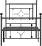 vidaXL - Bedframe - met - hoofd- - en - voeteneinde - metaal - zwart - 75x190 - cm