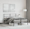 vidaXL - Bedframe - met - hoofd- - en - voeteneinde metaal - zwart - 135x190 - cm
