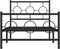 vidaXL - Bedframe - met - hoofd- - en - voeteneinde - metaal - zwart - 90x190 - cm