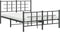 vidaXL - Bedframe - met - hoofd- - en - voeteneinde - metaal - zwart - 140x190 - cm