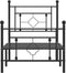 vidaXL - Bedframe - met - hoofd- - en - voeteneinde - metaal - zwart - 80x200 - cm