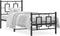 vidaXL - Bedframe - met - hoofd- - en - voeteneinde - metaal - zwart - 75x190 - cm