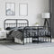 vidaXL - Bedframe - met - hoofd- - en - voeteneinde - metaal - zwart - 135x190 - cm