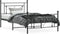 vidaXL - Bedframe - met - hoofd- - en - voeteneinde - metaal - zwart - 107x203 - cm