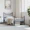 vidaXL - Bedframe - met - hoofd- - en - voeteneinde - metaal - zwart - 90x200 - cm