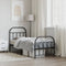 vidaXL - Bedframe - met - hoofd- - en - voeteneinde - metaal - zwart - 75x190 - cm