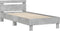 vidaXL - Bedframe - met - hoofdbord - bewerkt - hout - betongrijs - 75x190 - cm