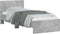 vidaXL - Bedframe - met - hoofdbord - bewerkt - hout - betongrijs - 75x190 - cm