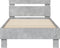 vidaXL - Bedframe - met - hoofdbord - bewerkt - hout - betongrijs - 75x190 - cm