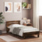 vidaXL - Bedframe - met - hoofdbord - bewerkt - hout - gerookt - eiken - 75x190 - cm
