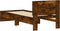 vidaXL - Bedframe - met - hoofdbord - bewerkt - hout - gerookt - eiken - 75x190 - cm