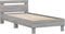 vidaXL - Bedframe - met - hoofdbord - bewerkt - hout - grijs - sonoma - 75x190 - cm