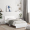 vidaXL - Bedframe - met - hoofdbord - bewerkt - hout - wit - 100x200 - cm