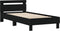 vidaXL - Bedframe - met - hoofdbord - bewerkt - hout - zwart - 100x200 - cm