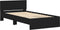 vidaXL - Bedframe - met - hoofdbord - bewerkt - hout - zwart - 100x200 - cm