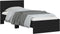 vidaXL - Bedframe - met - hoofdbord - bewerkt - hout - zwart - 75x190 - cm