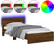 vidaXL - Bedframe - met - hoofdbord - en - LED - bruin - eikenkleur - 100x200 - cm